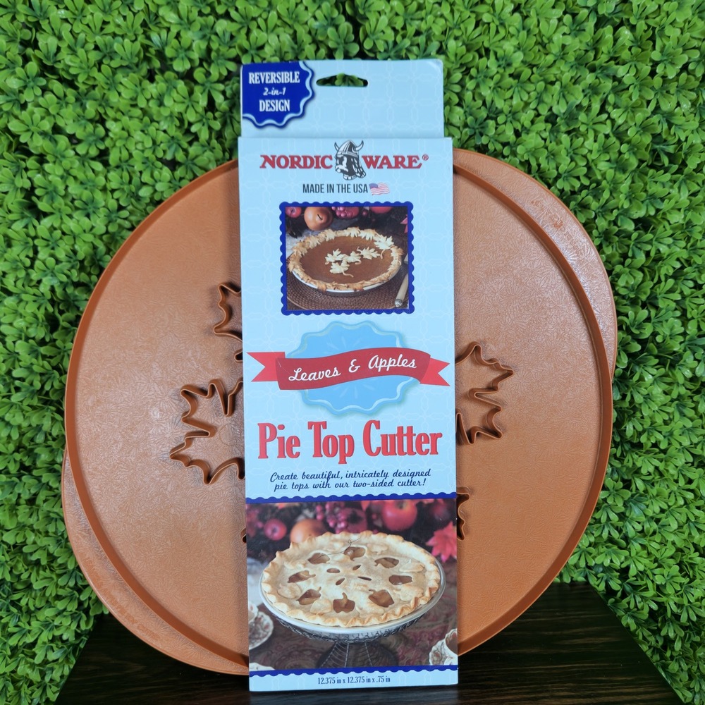 Nordic Ware Leaves & Apples Pie Top Cutter Reversible 2-in-1 Fall Baking Tool